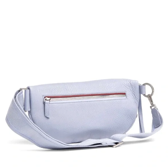 Hammitt Charles Medium Leather Belt Bag Fanny Pack Periwinkle Haze & Sil… - Picture 3 of 12